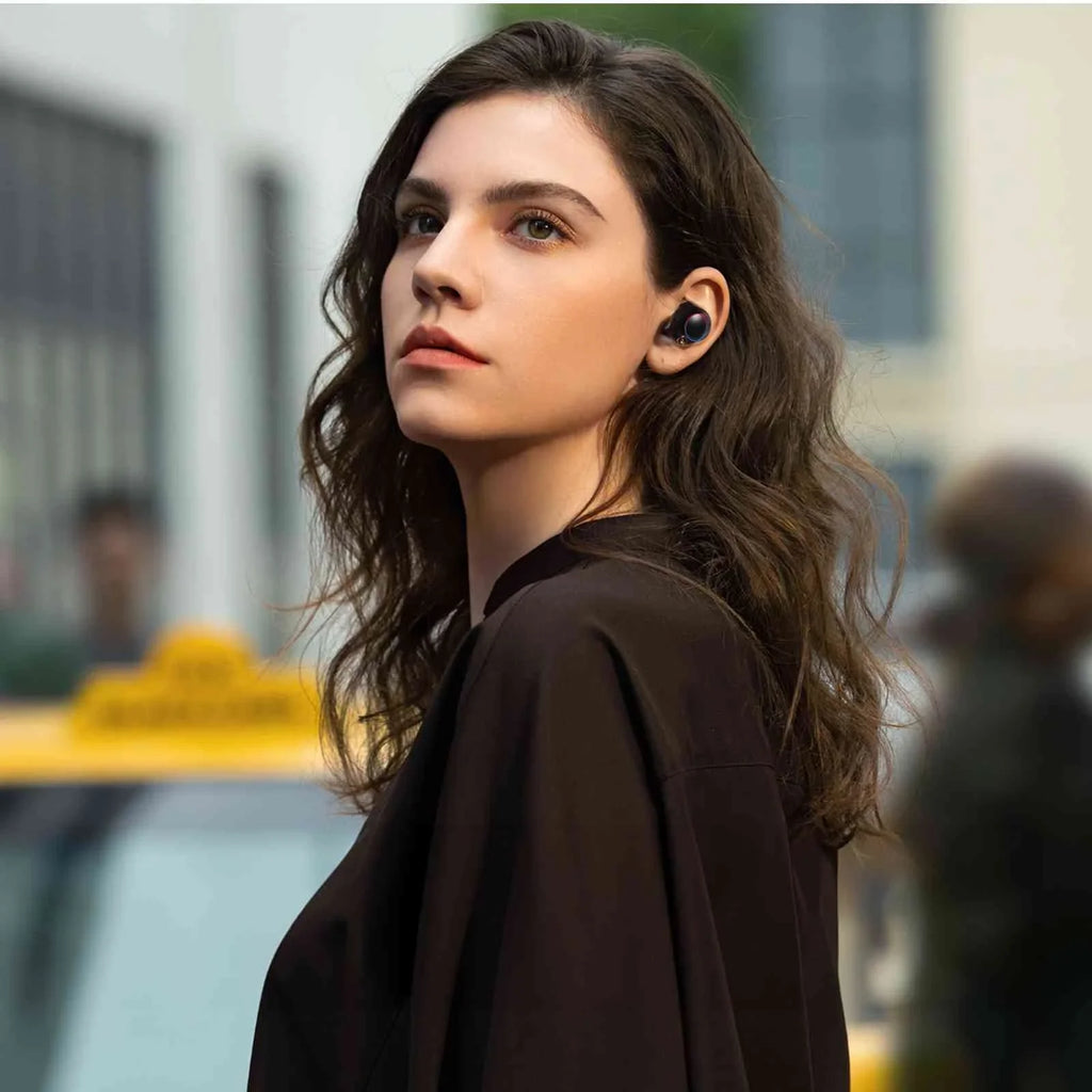 UrbanX True Wireless Bluetooth Earbuds + Charging Case, Black, Dual Connect, IPX5 Water Resistance, Bluetooth 5.2 Connection, Balanced, Bass Boost Compatible with Tab 4 10 Plus