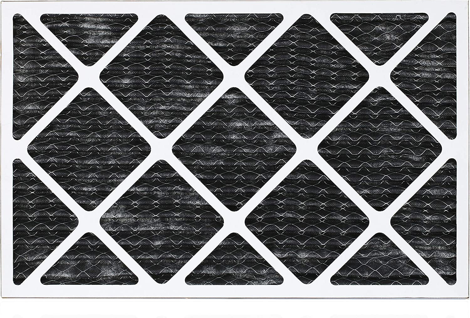 Filterbuy 10x24x1 MERV 8 Odor Eliminator Pleated HVAC AC Furnace Air Filters with Activated Carbon (12-Pack)