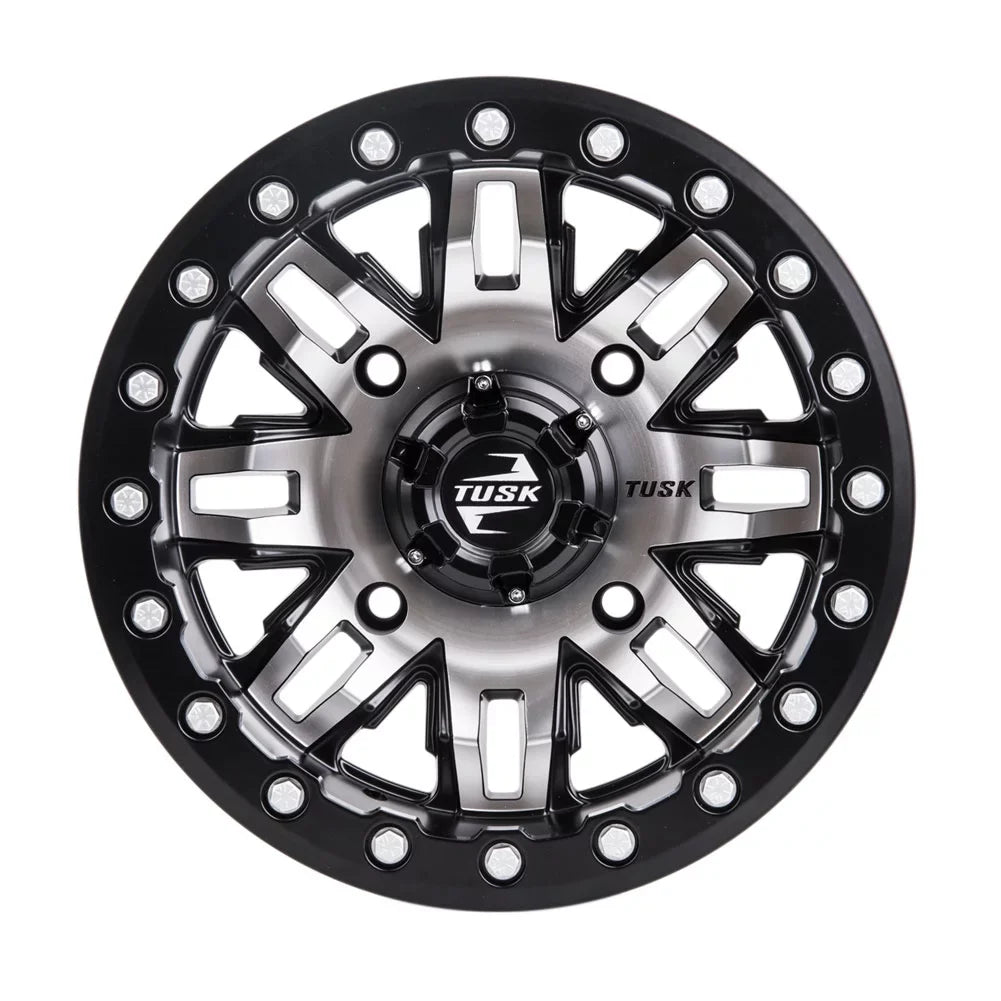 4/156 Tusk Teton Beadlock Wheel 14x7 4.0 + 3.0 Machined/Black For YAMAHA Wolverine RMAX 2 1000 Sport 2022