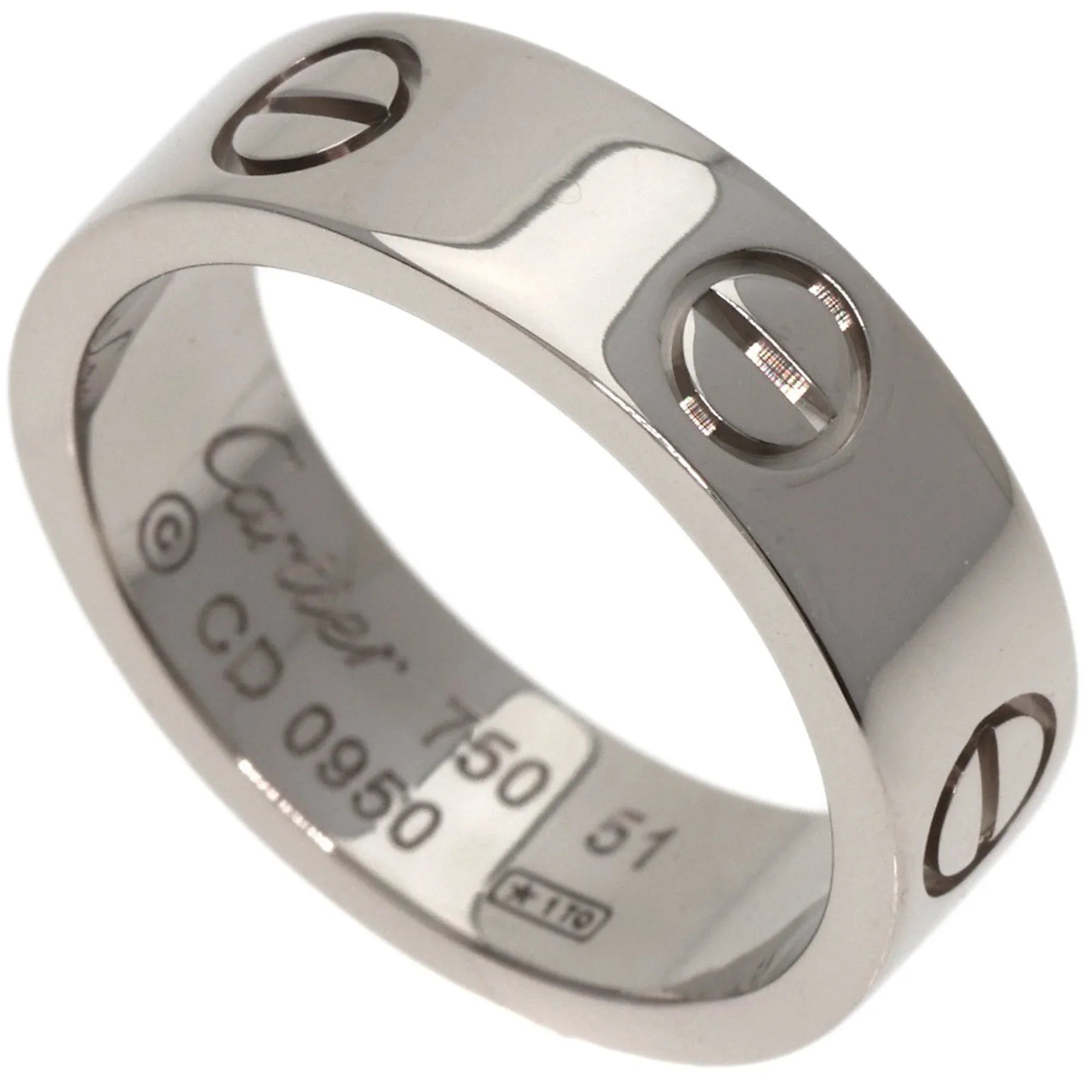 Pre-Owned Cartier Love Ring #51 Ring, 18K White Gold, Women's, CARTIER (Good)