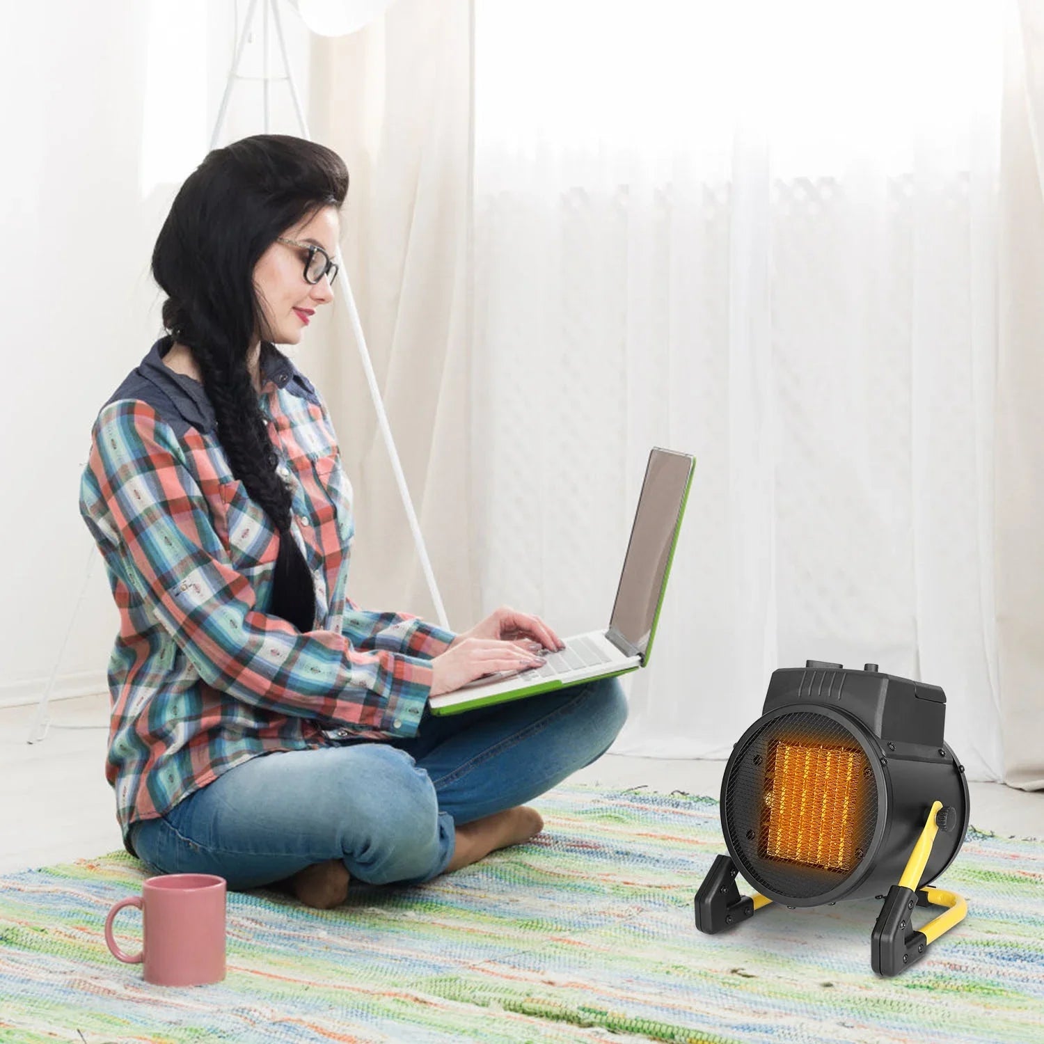 iMounTEK 1500W Portable Electric Space Heater Personal Fan with Overheat Protection Adjustable Temperature Ceramic Heater for Bedroom Office Desk