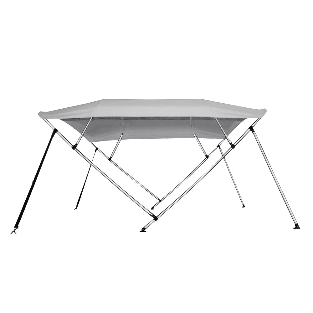 New Pontoon Bimini Top Boat Cover 4 Bow 54" H 67" - 72" W 8 ft. Long Gray