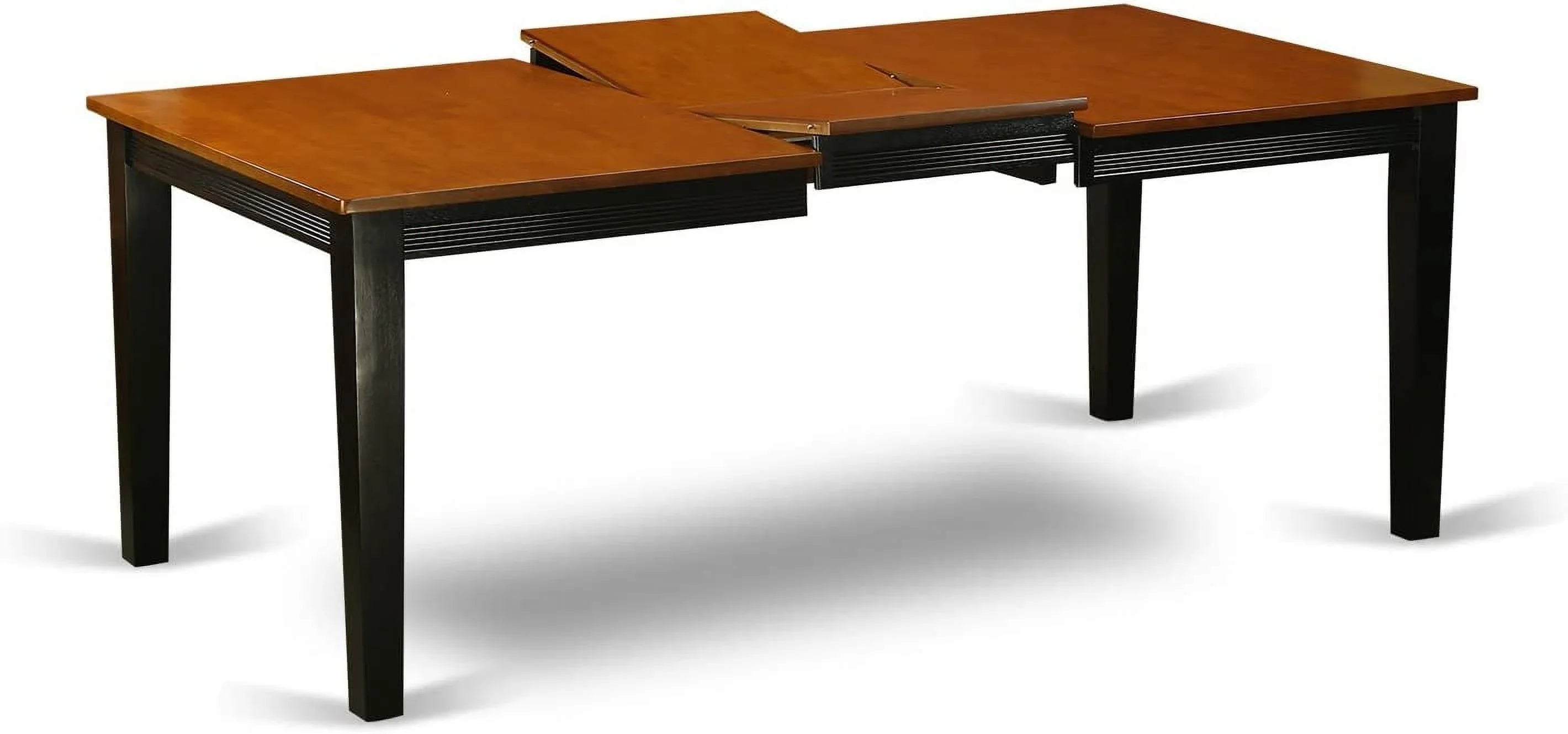 East West Furniture Kitchen Table Set with One Quincy Dining Room Table & 4 Chairs - Black & Cherry - 5 Piece