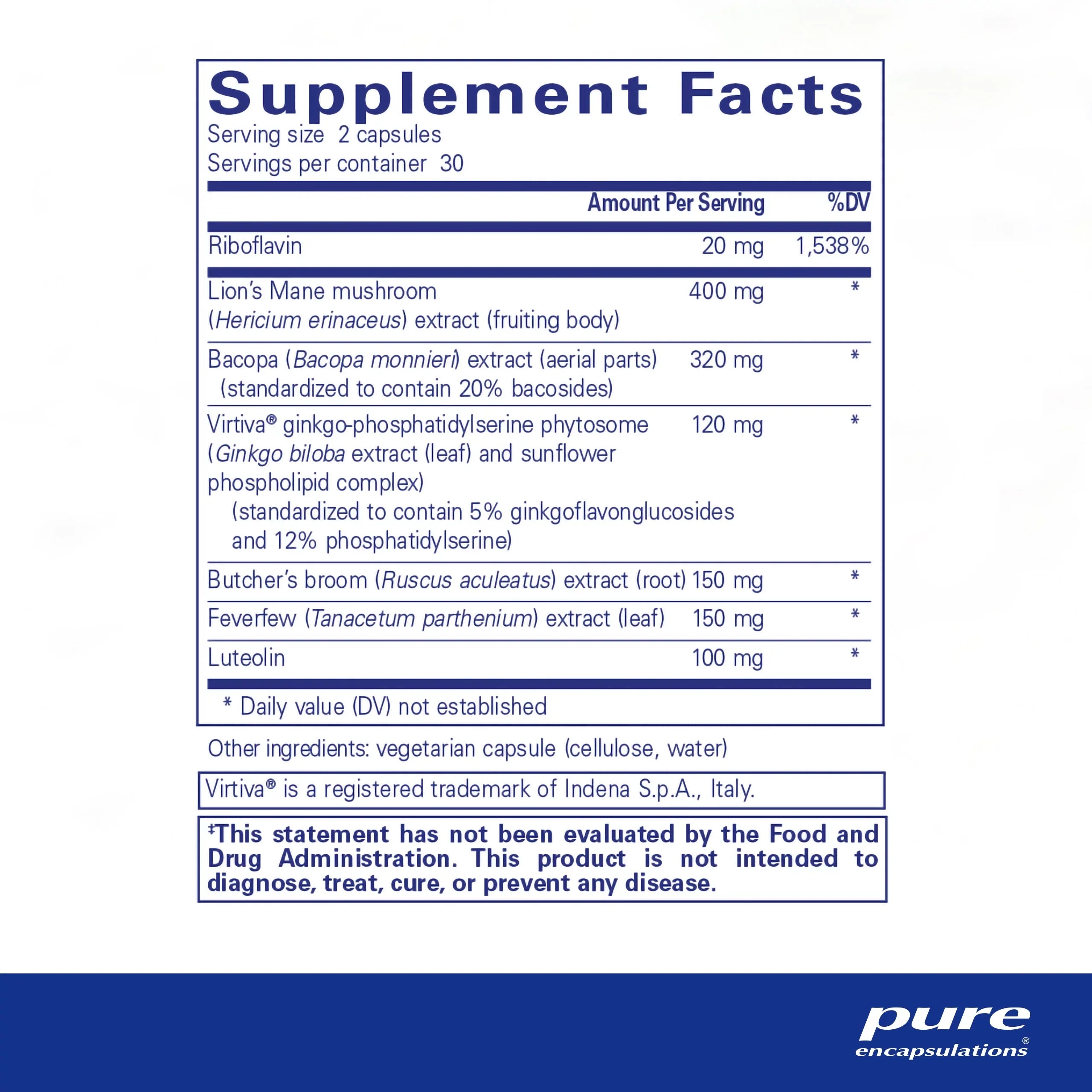 Pure Encapsulations Brain Reset | Supports Concentration, Clarity, and Memory Associated with Brain Fog | 60 Capsules*