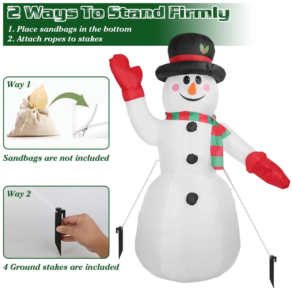iMountek 7.9ft Christmas Inflatable Giant Snowman, Holiday Blow Up Yard Decoration, Huge Light Up Snowman for Holiday Party Garden Yard Lawn Winter Decor