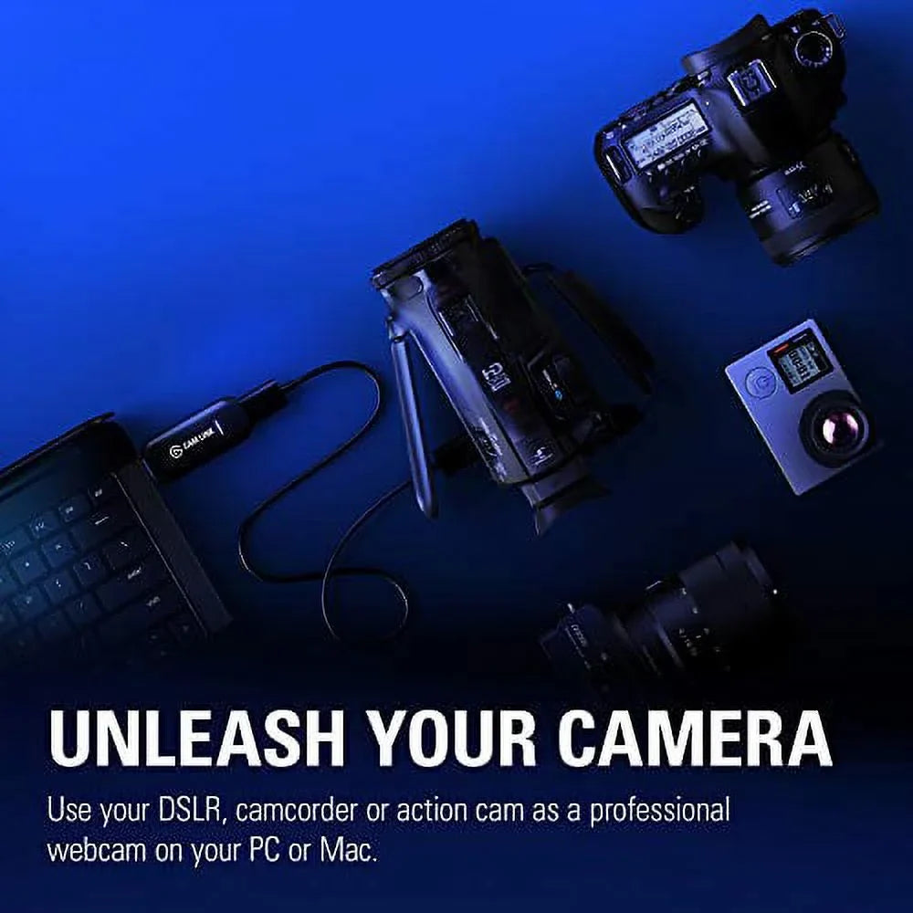 Elgato Cam Link 4K - Broadcast Live, Record via DSLR, Camcorder, or Action Cam, 1080p60 or 4K at 30 FPS, Compact HDMI Capture Device, USB 3.0