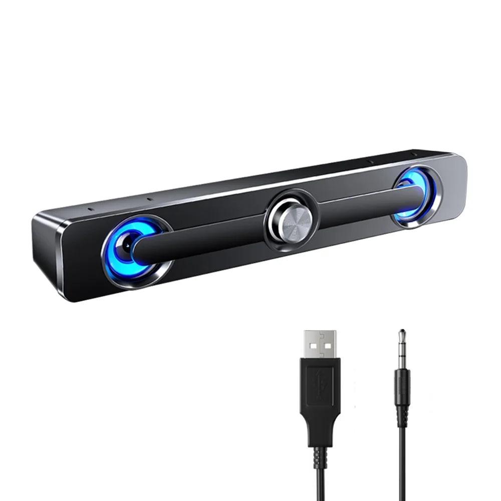 Radirus V-111 Computer Speaker, USB Wired Powerful Bar Stereo Subwoofer Bass Speaker, Surround Sound Box for PC Portable computer Phone Tablet MP3 MP4, Audio Equipment for Home Theater-Like Audio Quality