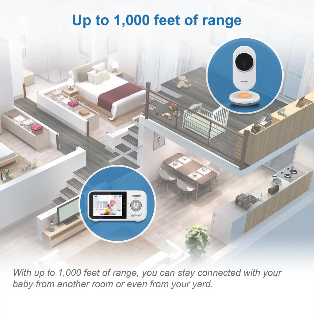 VTech VM3254-2 Fixed Camera with 2.8" High Resolution Parent Unit and 2 Cameras