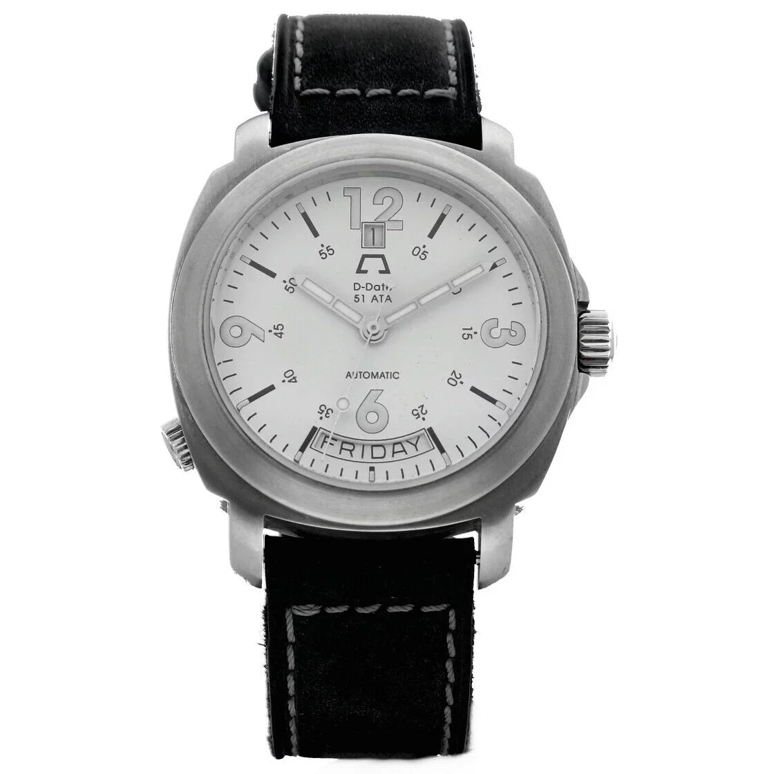 Anonimo D-Date 51ETA 2006 Day Date Ivory Dial Leather 43mm Automatic Men's Watch