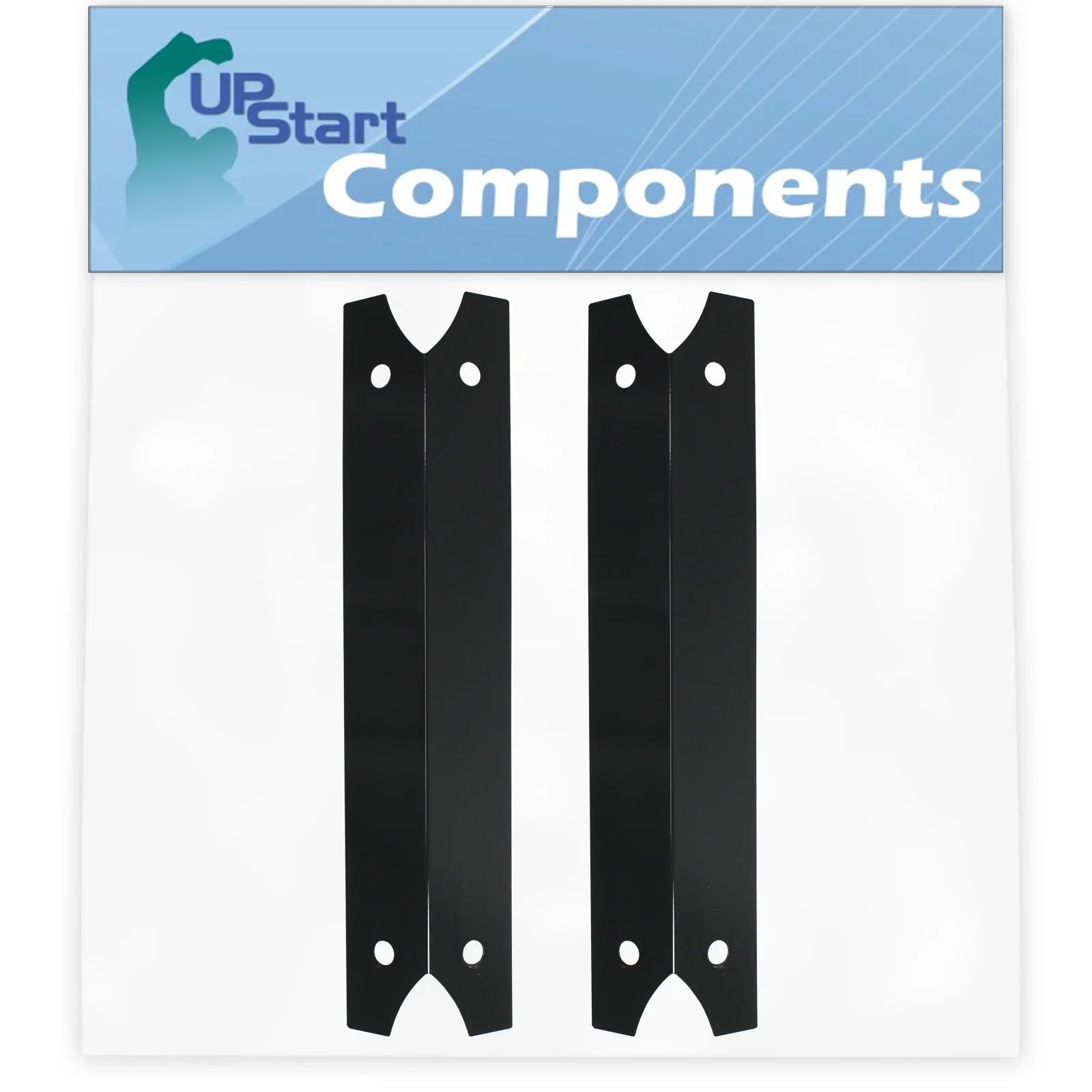2-Pack BBQ Grill Heat Shield Plate Tent Replacement Parts for Charmglow 810-7600-S - Compatible Barbeque Porcelain Steel Flame Tamer, Flavorizer Bar, Vaporizer Bar, Burner Cover 17 3/4"