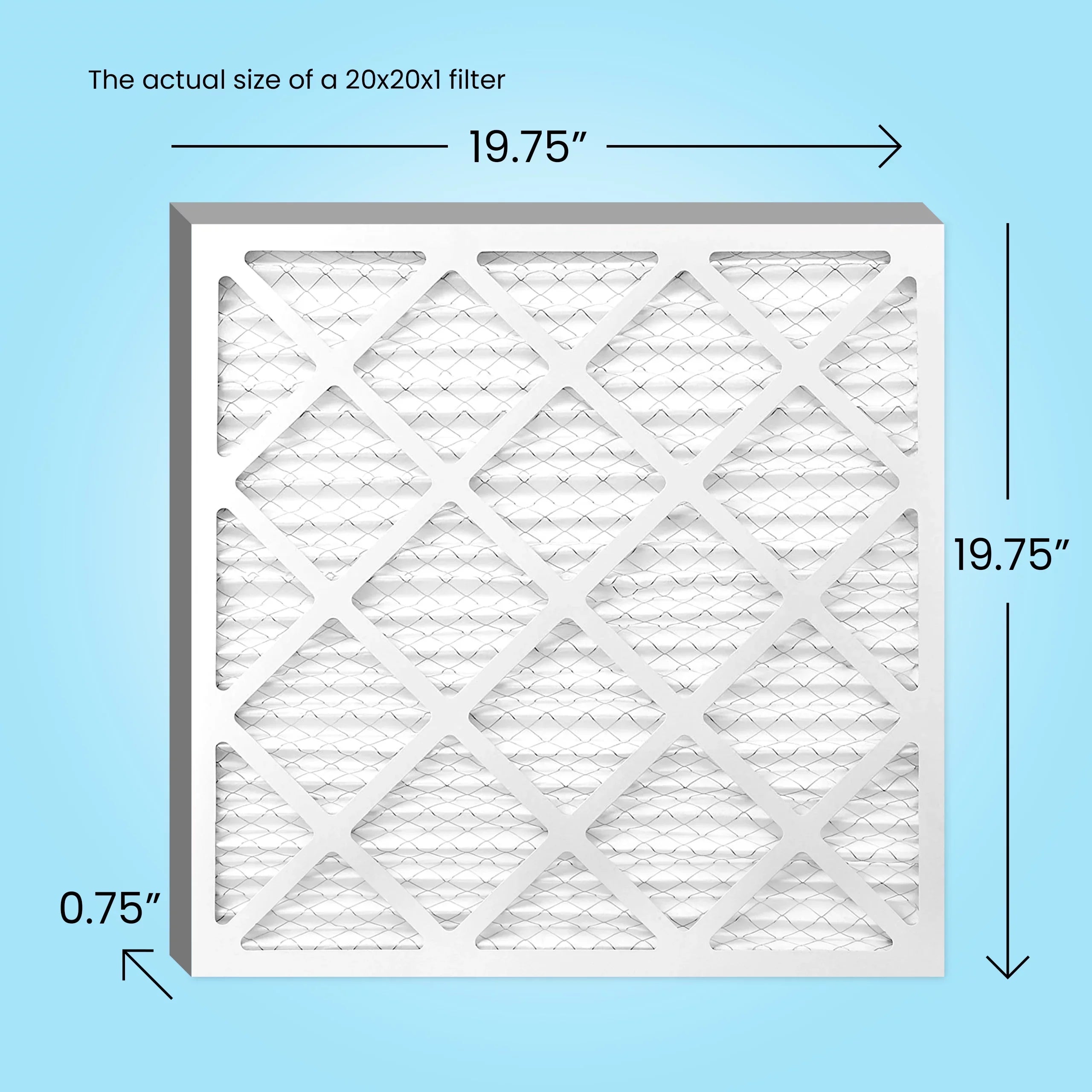 Mint Air, 20x20x1 Air Filter, MERV 13, MPR 1500, AC Furnace Air Filter, 6-Pack