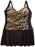 Heat Women's Plus Size Shirred Swimdress Swimsuit