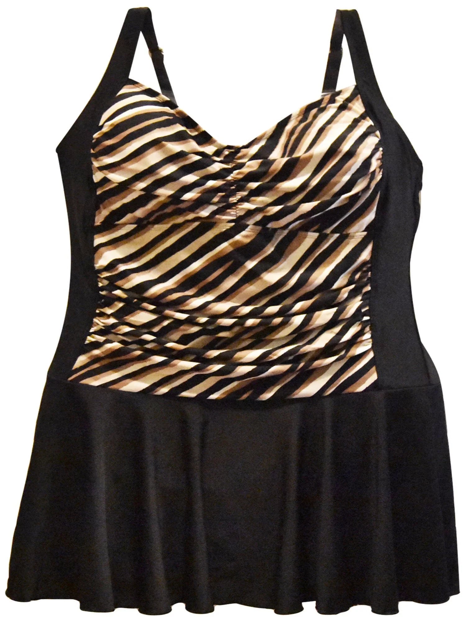 Heat Women's Plus Size Shirred Swimdress Swimsuit