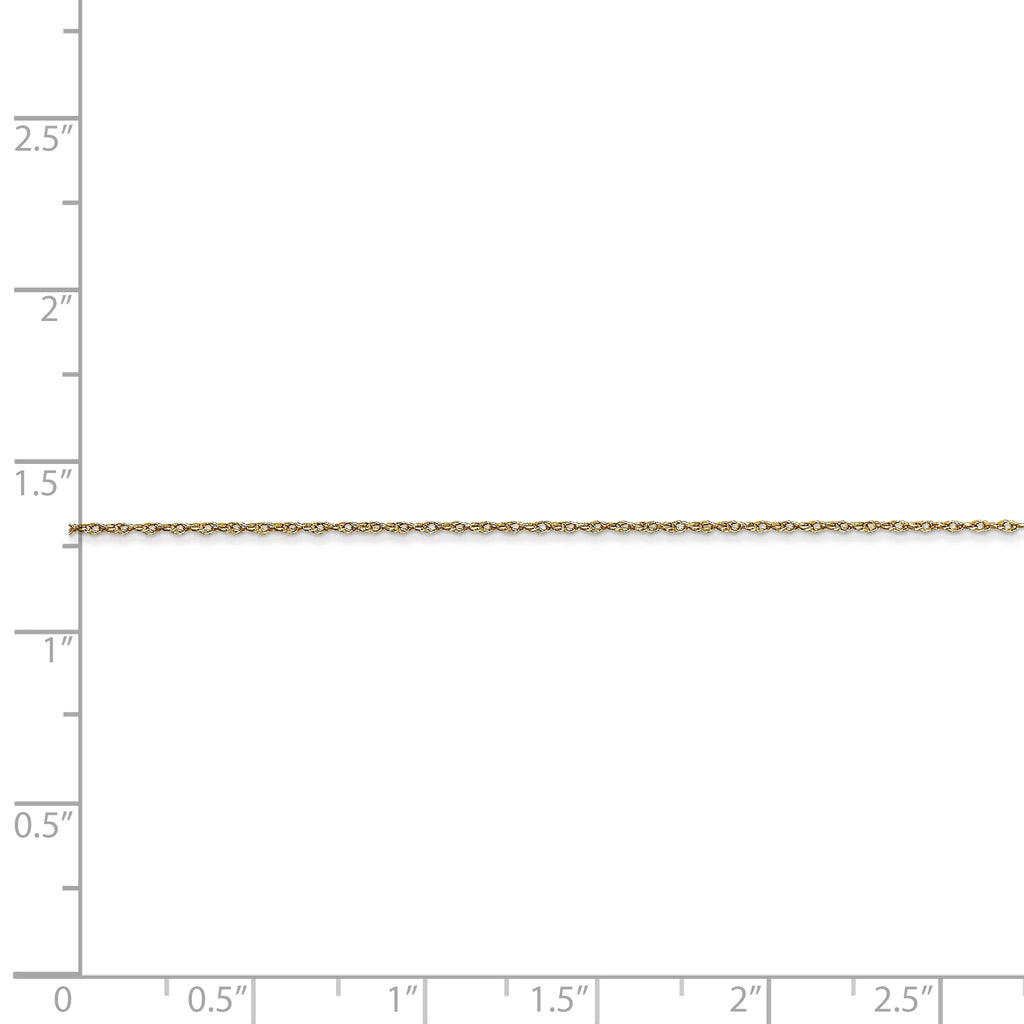 Primal Gold 10 Karat Yellow Gold .5mm Carded Cable Rope Chain