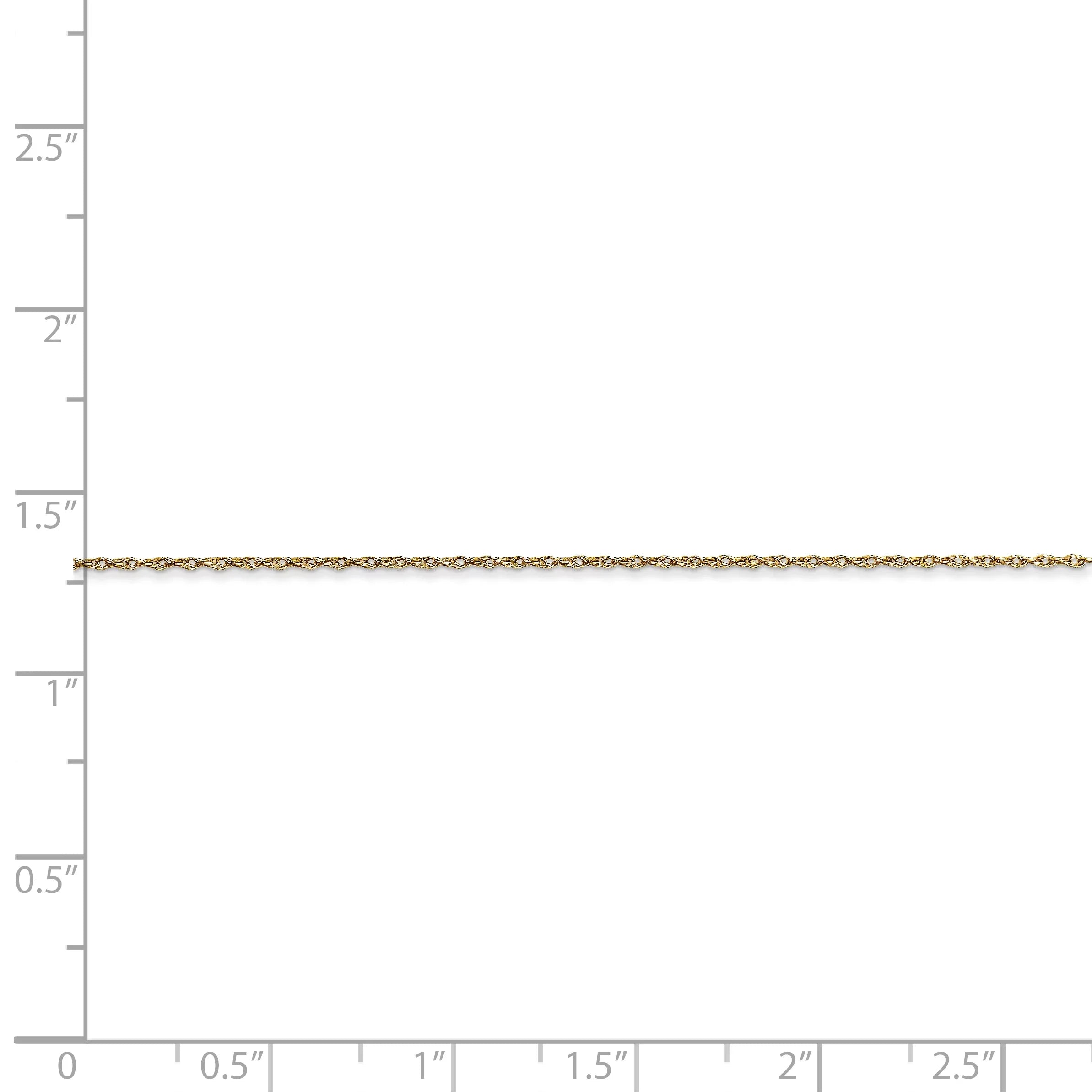 Primal Gold 10 Karat Yellow Gold .5mm Carded Cable Rope Chain