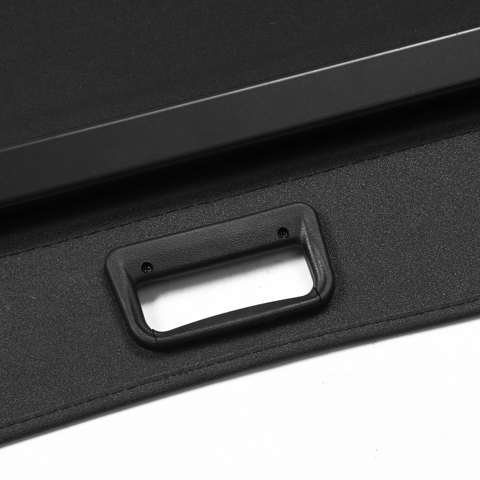 Ikon Motorsports Cargo Cover Compatible With 2014-2018 Subaru Forester (Only Fit Automatic Rear Gate) PVC & Aluminum Rod Black Security Rear Trunk Cover Security Retractable Shield