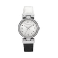 Caravelle Designed By Bulova Women's Classic Reversible Black White Leather Strap Watch 43L208