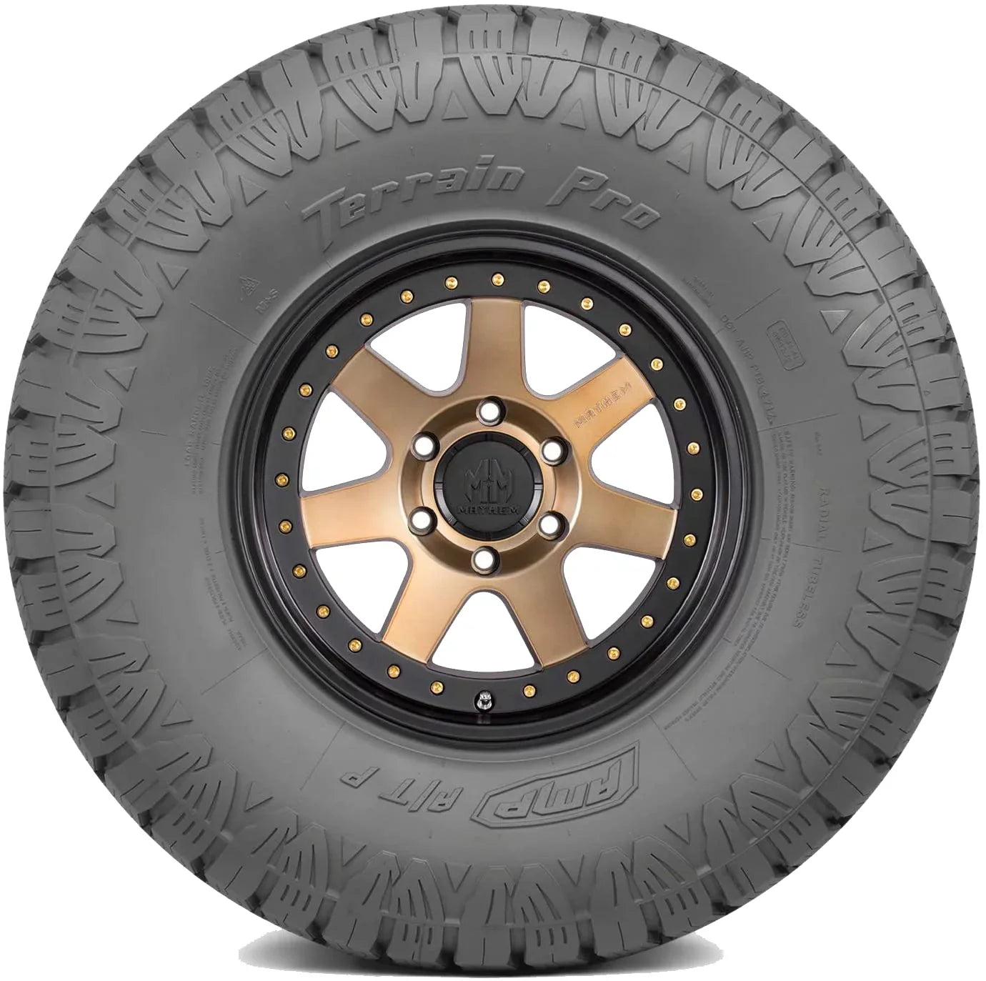 AMP Terrain Pro A/T LT265/60R20 E/10PLY BSW Fits: 2021-23 Chevrolet Silverado 1500 LT Trail Boss, 2015-19 Chevrolet Silverado 2500 HD High Country