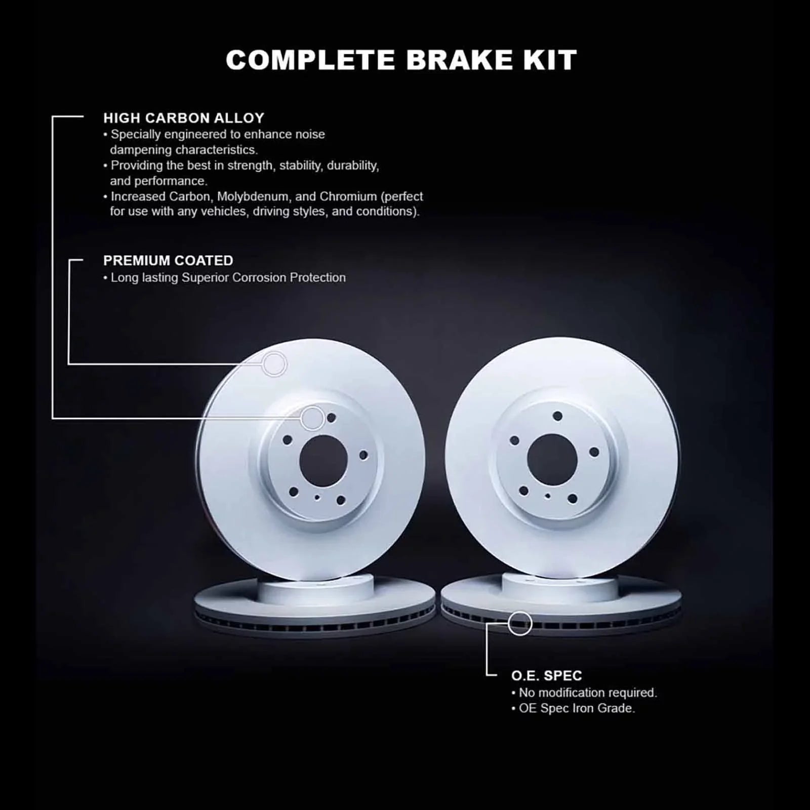 R1 Concepts Wdpn2 20013 R1 Concepts Brake Rotor Carbon Coated Fits select: 2016 ,2021-2022 JAGUAR XF