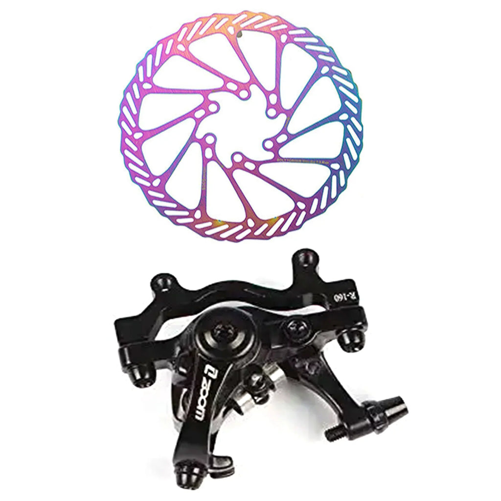ZOOM MTB Bicycle Mechanical Disc Brake Caliper Front Rear Double Piston Brakes with Bike Rotor 160mm