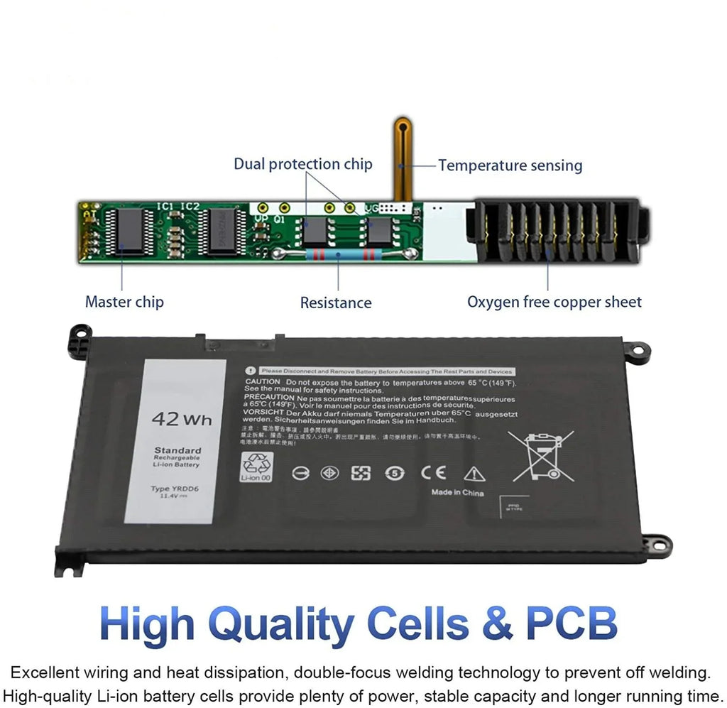 New YRDD6 Battery For Inspiron 3582 3593 3793 5493 5585 5593 5480 5590 5594