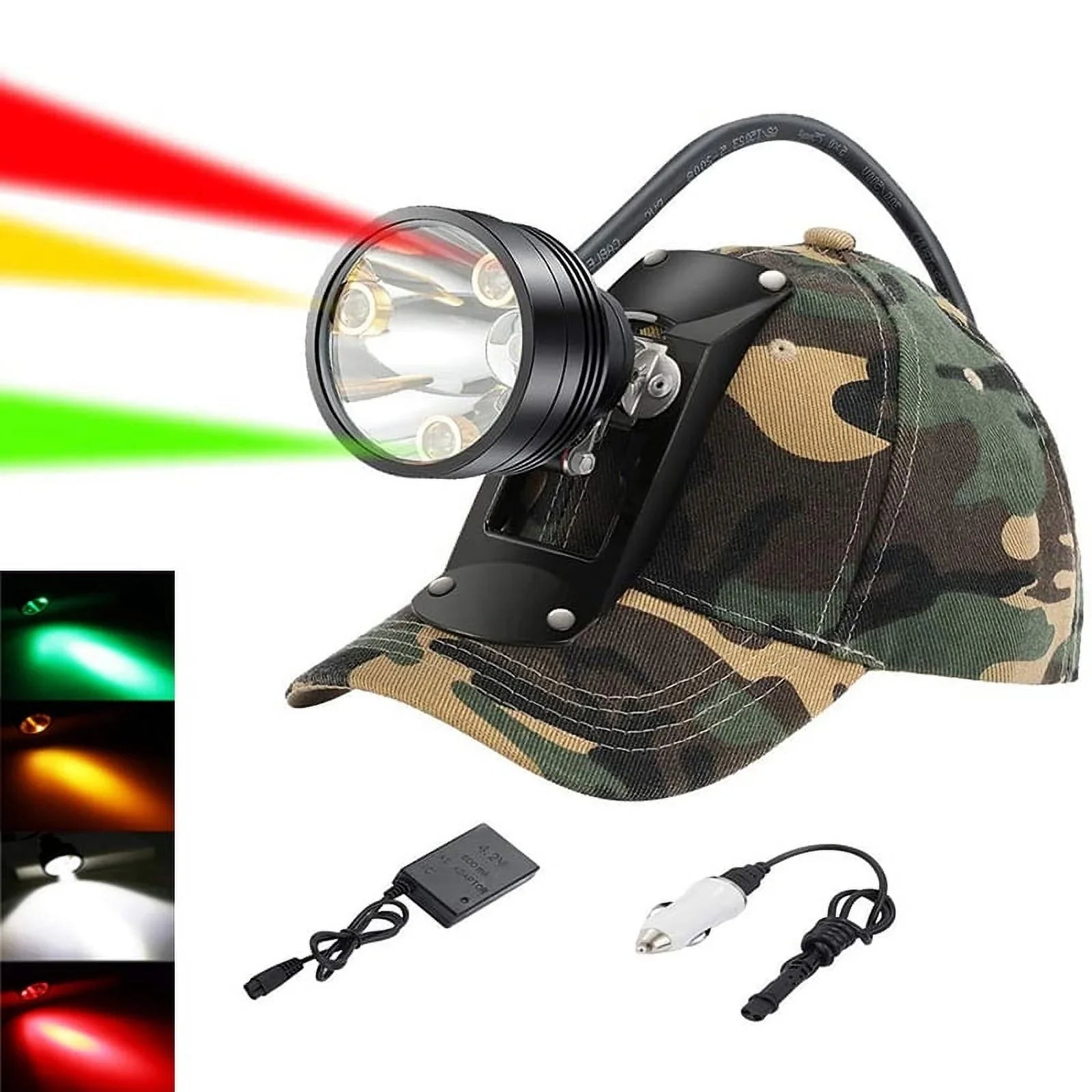 Head Hunting Lights Headlamp for Coyotes Hog Predators Rechargeable & Waterproof With 6 Lighting Modes 4 Powerful LEDs Perfectly for Hiking Camping Fishing Night Working