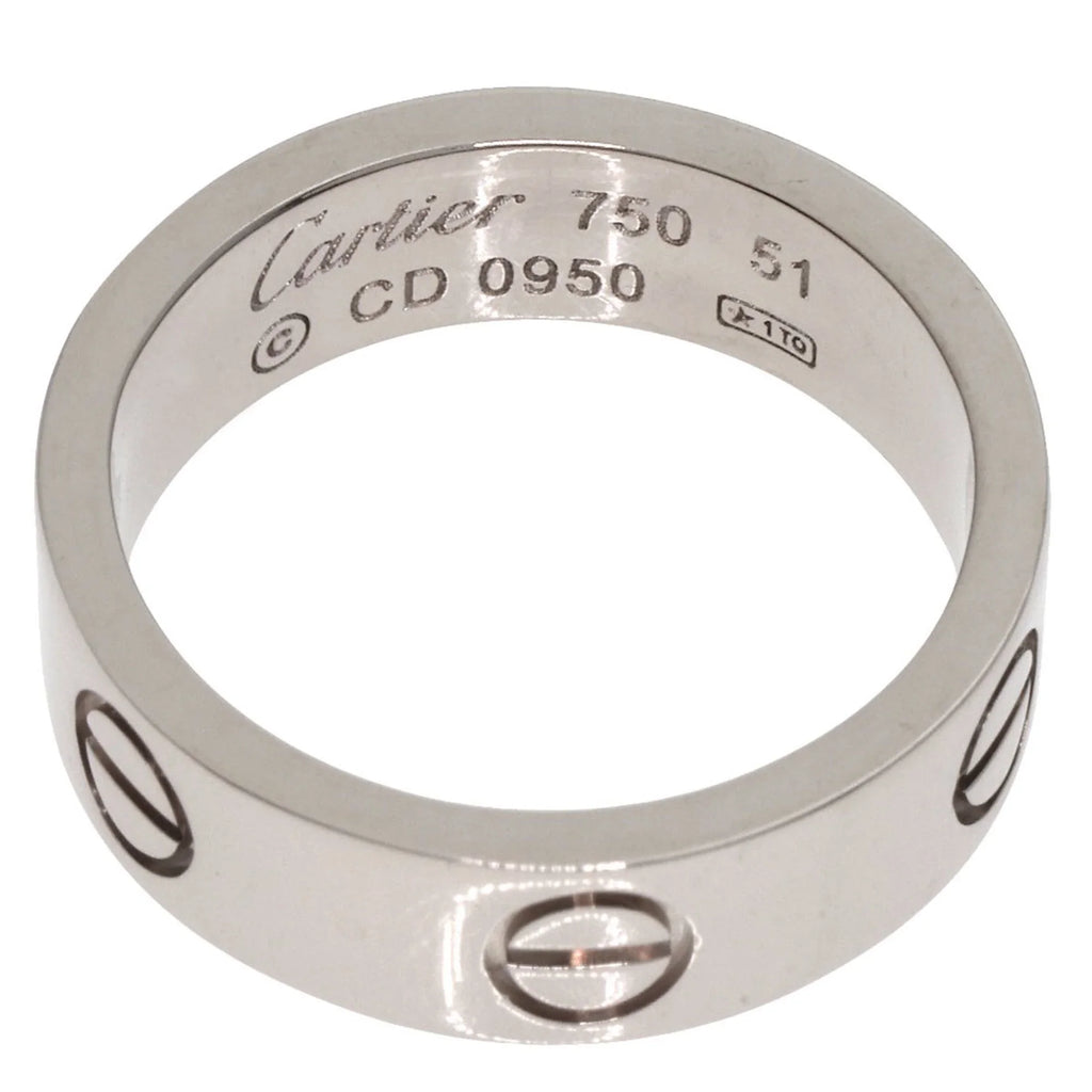 Pre-Owned Cartier Love Ring #51 Ring, 18K White Gold, Women's, CARTIER (Good)