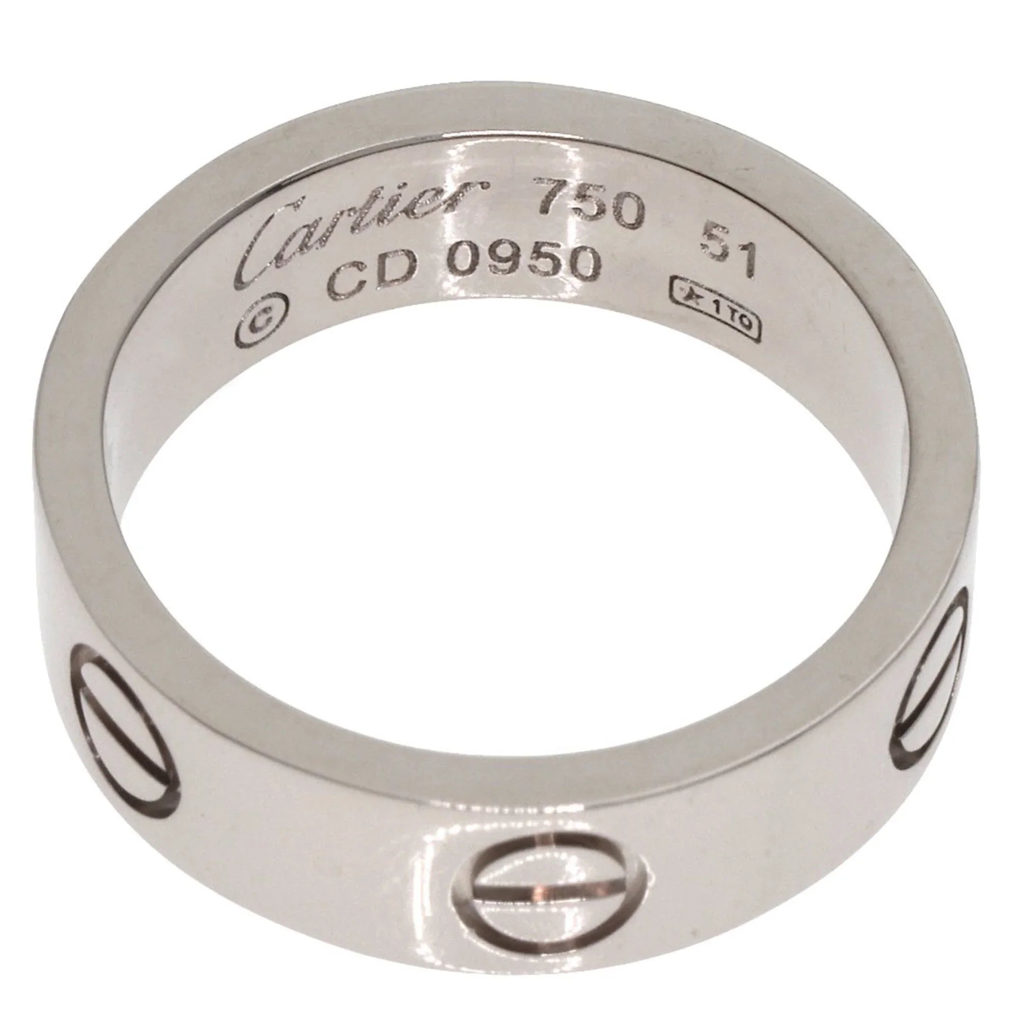 Pre-Owned Cartier Love Ring #51 Ring, 18K White Gold, Women's, CARTIER (Good)