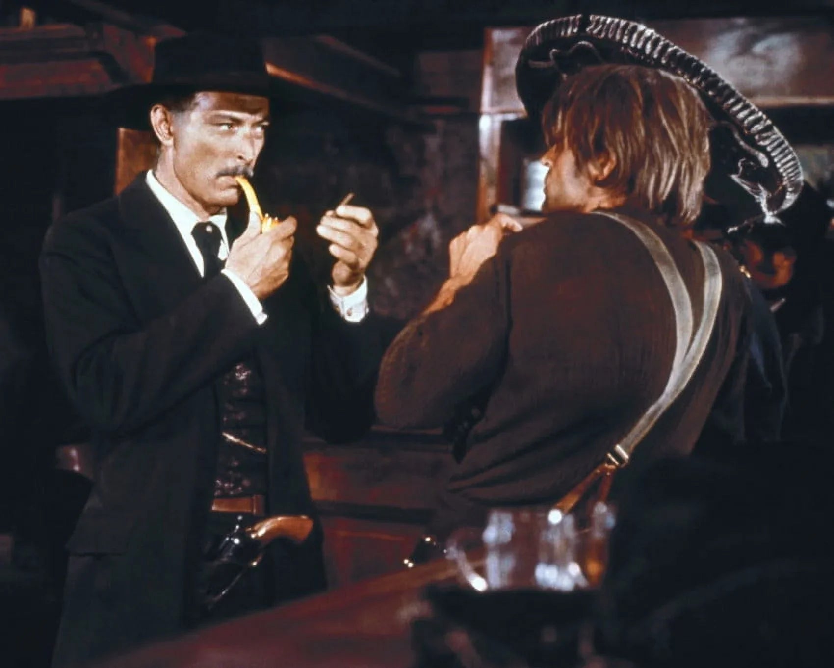 Lee Van Cleef 24X36 Classic Hollywood Poster Lights His Pipe In Bar For A Few Dollars More
