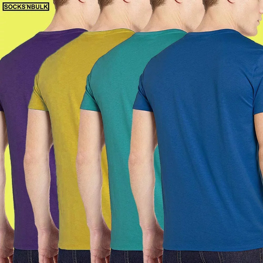 60 Pack of Bulk Mens Cotton Crew Tshirts, Assorted Wholesale Sleeve Tee Shirts (60 Pack Mens Tshirts Pack A, Small)