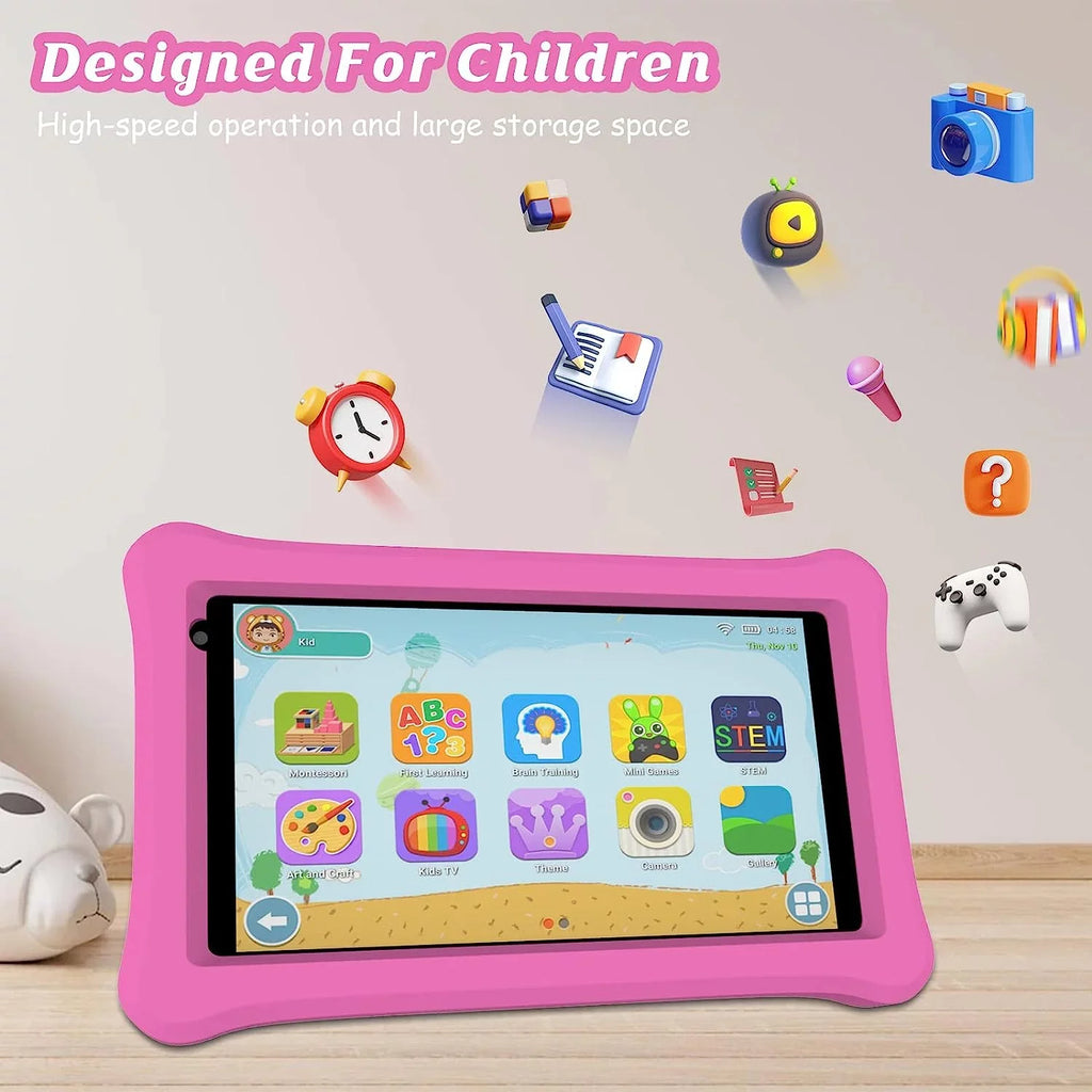 Kids Tablet, 7 inch Androrid 11 Toddler Tablet for Kids 2GB RAM 32GB ROM Tablets, Google Certificated, Bluetooth, WiFi, Dual Camera, Parental Control Tablet with Case, Tablet for Learning