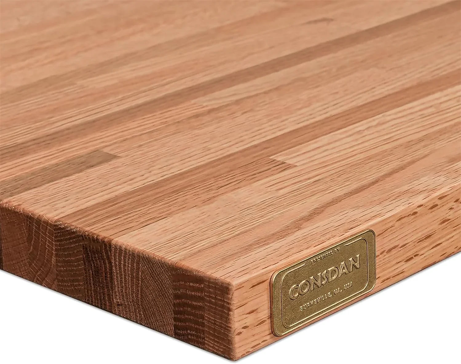 Butcher Block Counter Top, Grown Oak Solid Hardwood Countertop, Wood Slabs For Kitchen, Reversible, Both Side Polished, Prefinished With Food-Safe Oil, 1.5" Thickness, 84" L X 25" W