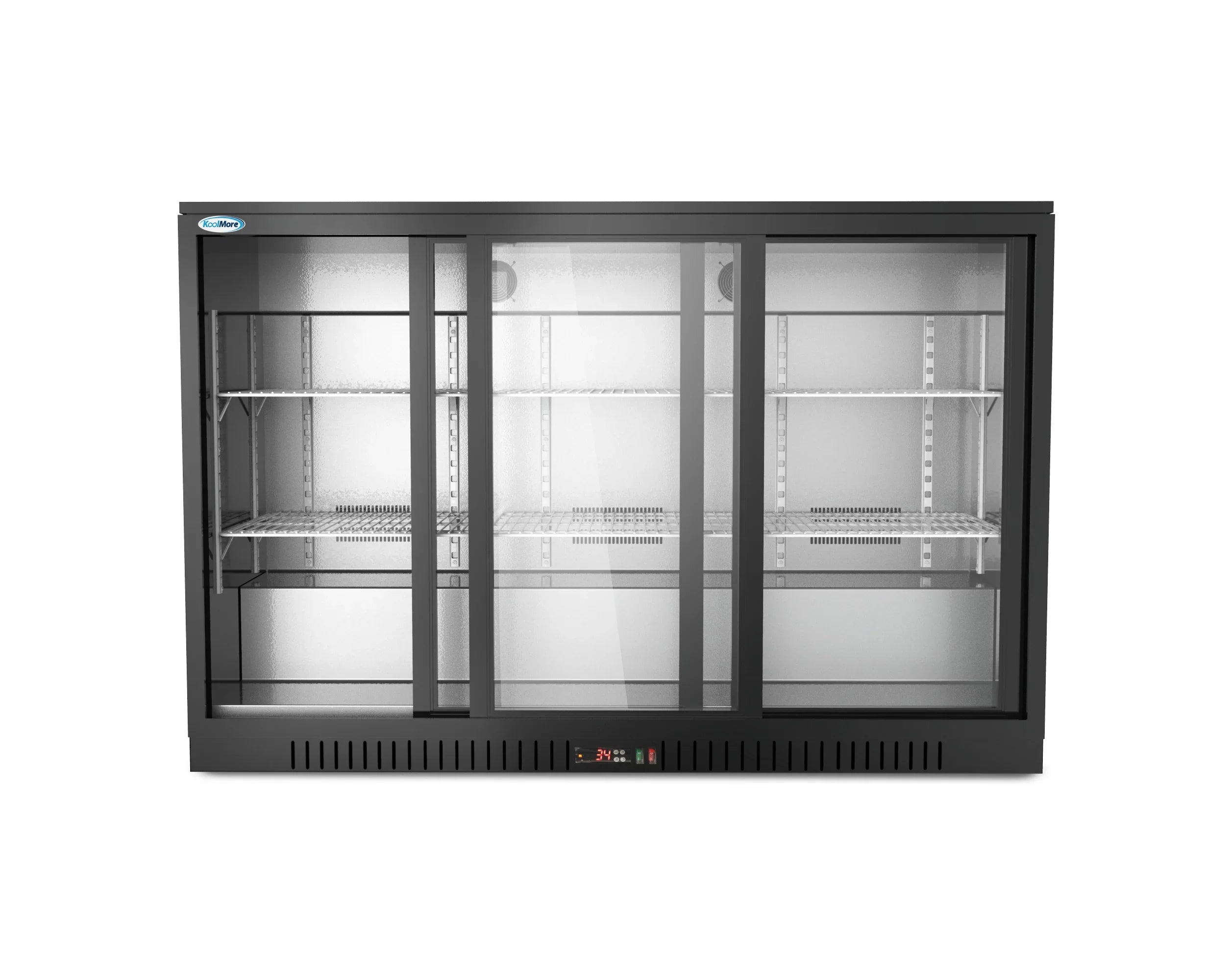 KoolMore 35 in. Three-Door Back Bar Refrigerator – 11.3 Cu. Ft.