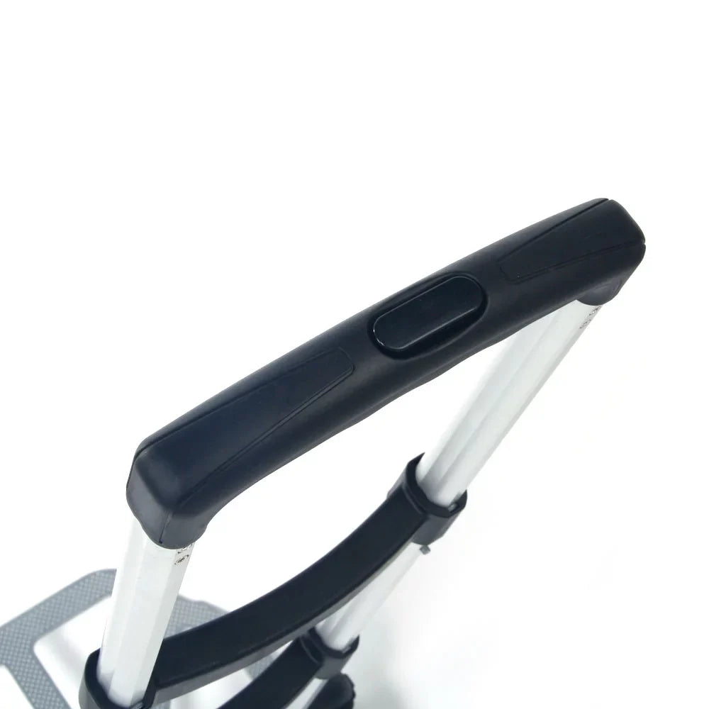GoDecor Portable Foldable Trolley, with Telescopic Rod, for Carry Luggage, Black