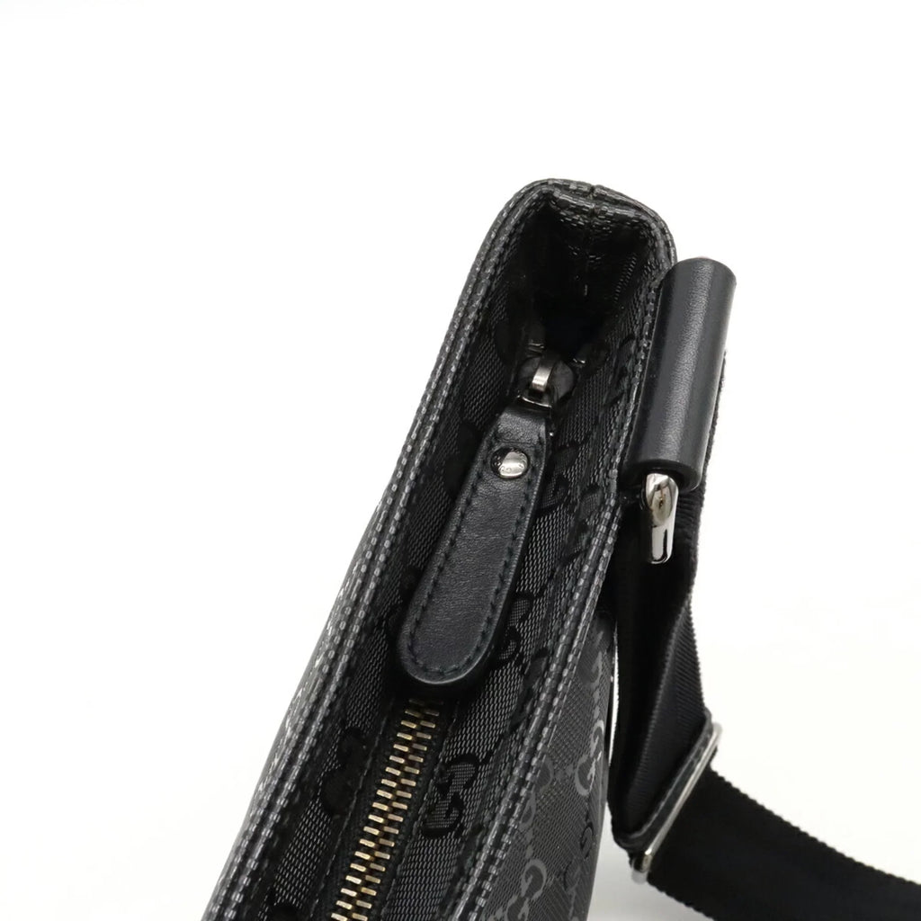 Pre-Owned GUCCI Gucci GG Imprime Crossbody Shoulder Bag PVC Leather Black 201446 (Good)