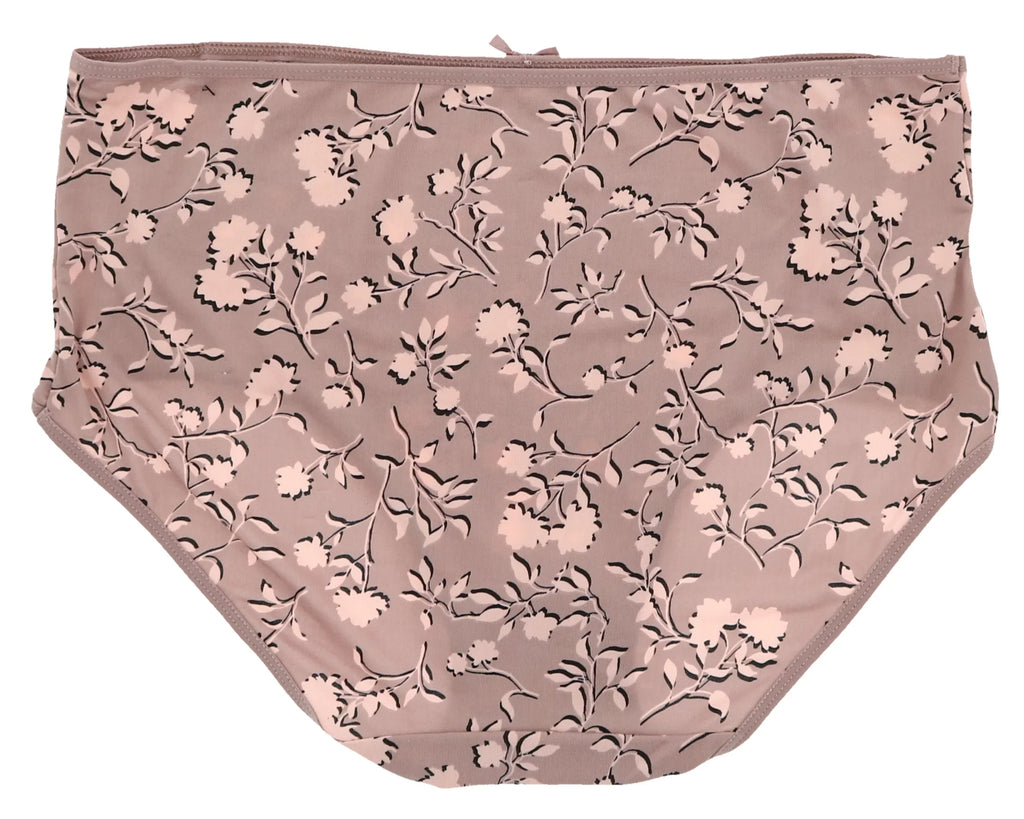 Delta Burke Intimates Women's Plus Size Sexy Classic High Rise Brief Panties (5Pr) (Large, Pink Floral Dots)